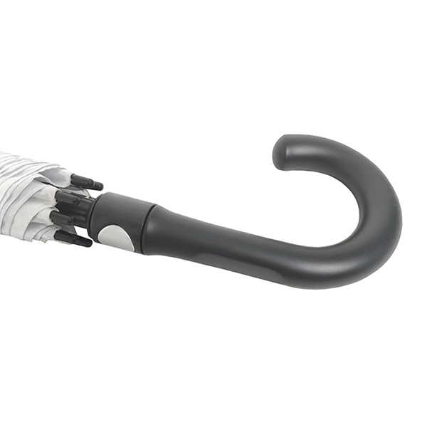 Green and white curved handle golf umbrella